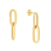 Flat Oval Link Dangle Earrings - Iris + Mill