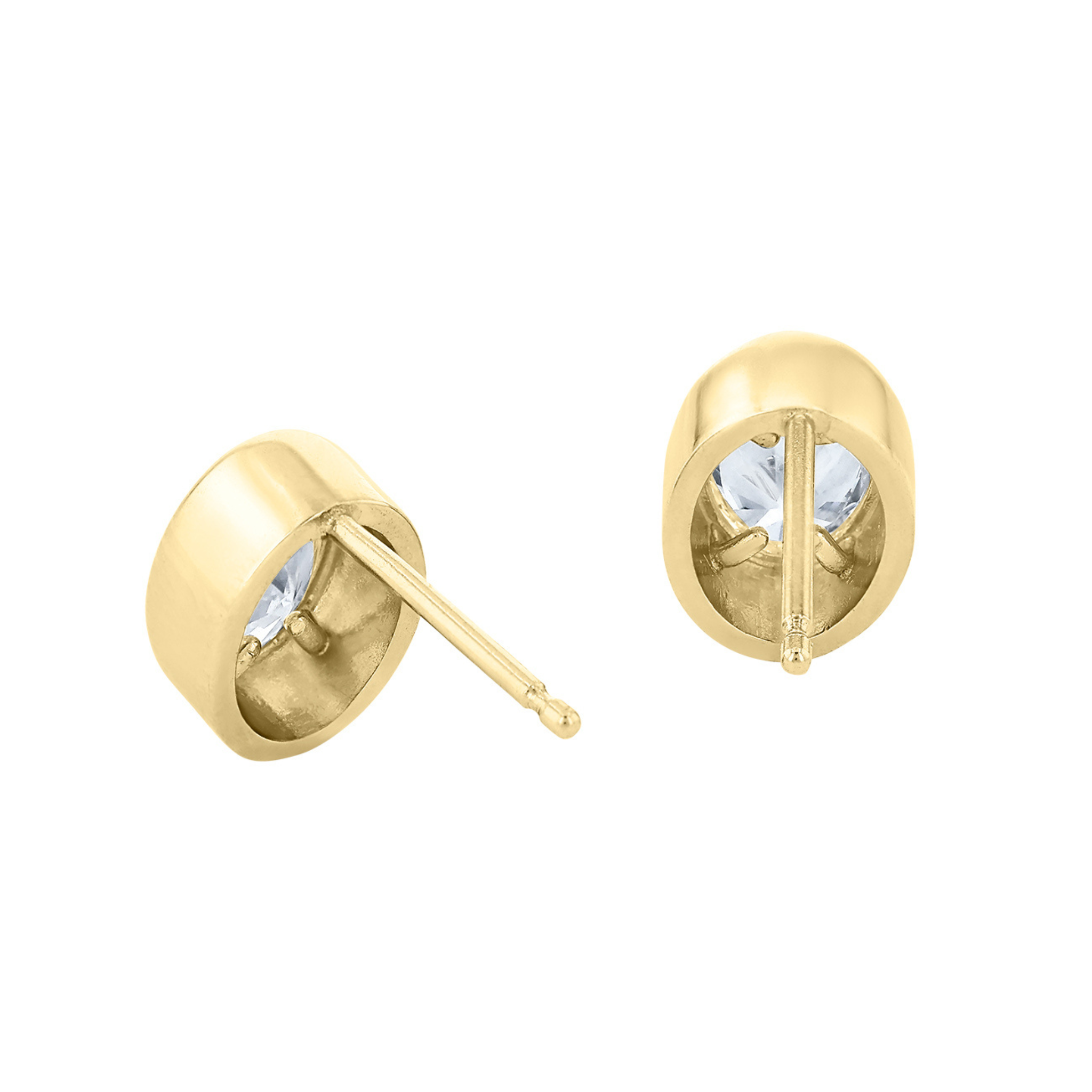 Lab Grown Oval Diamond Bezel Stud Earrings (3/4 ctw) - Iris + Mill