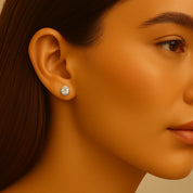 Lab Grown Round Diamond Bezel Stud Earrings - Iris + Mill