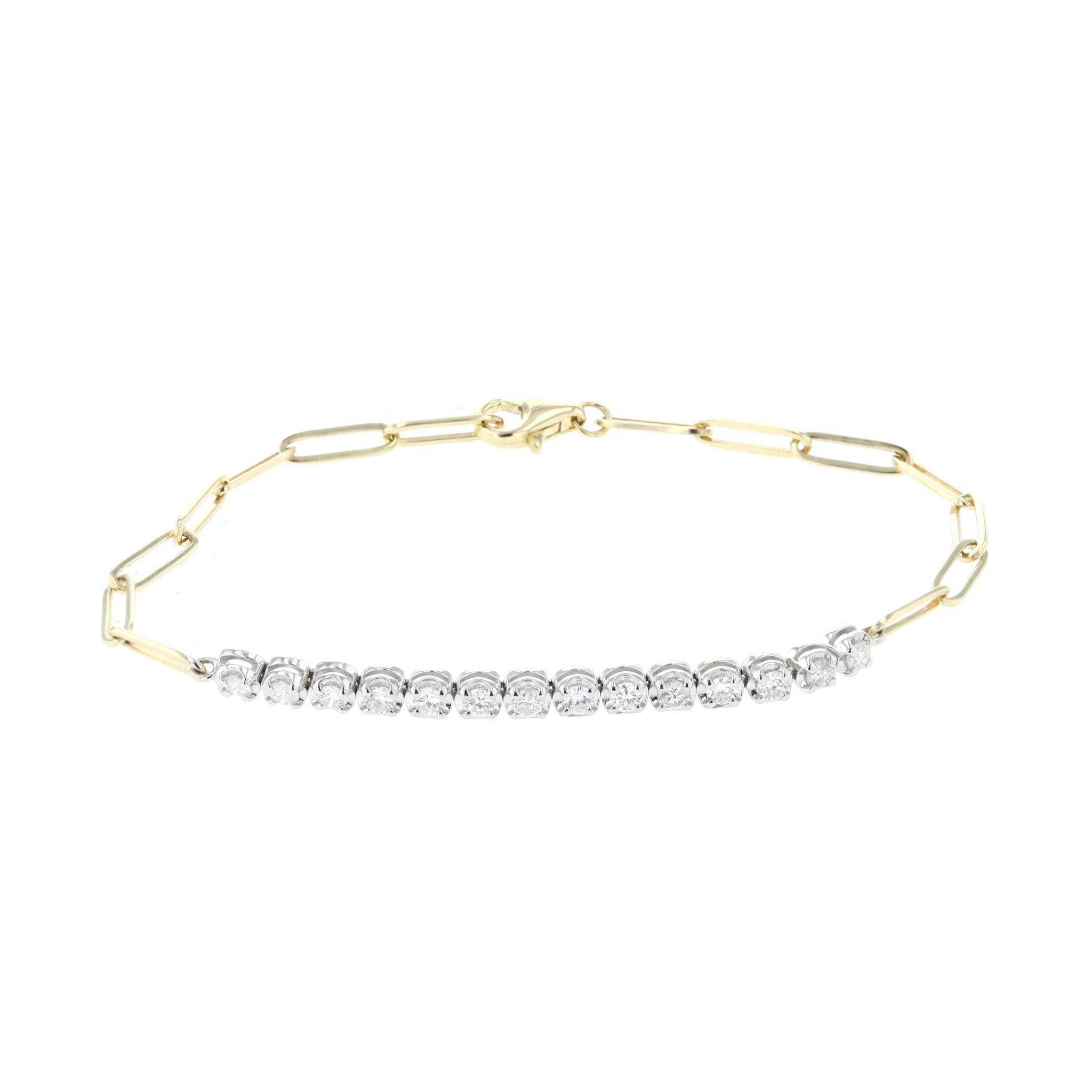 Diamond Paperclip Tennis Statement Bracelet main image 1
