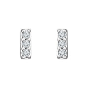 Pavé Diamond Bar Stud Earrings - Iris + Mill