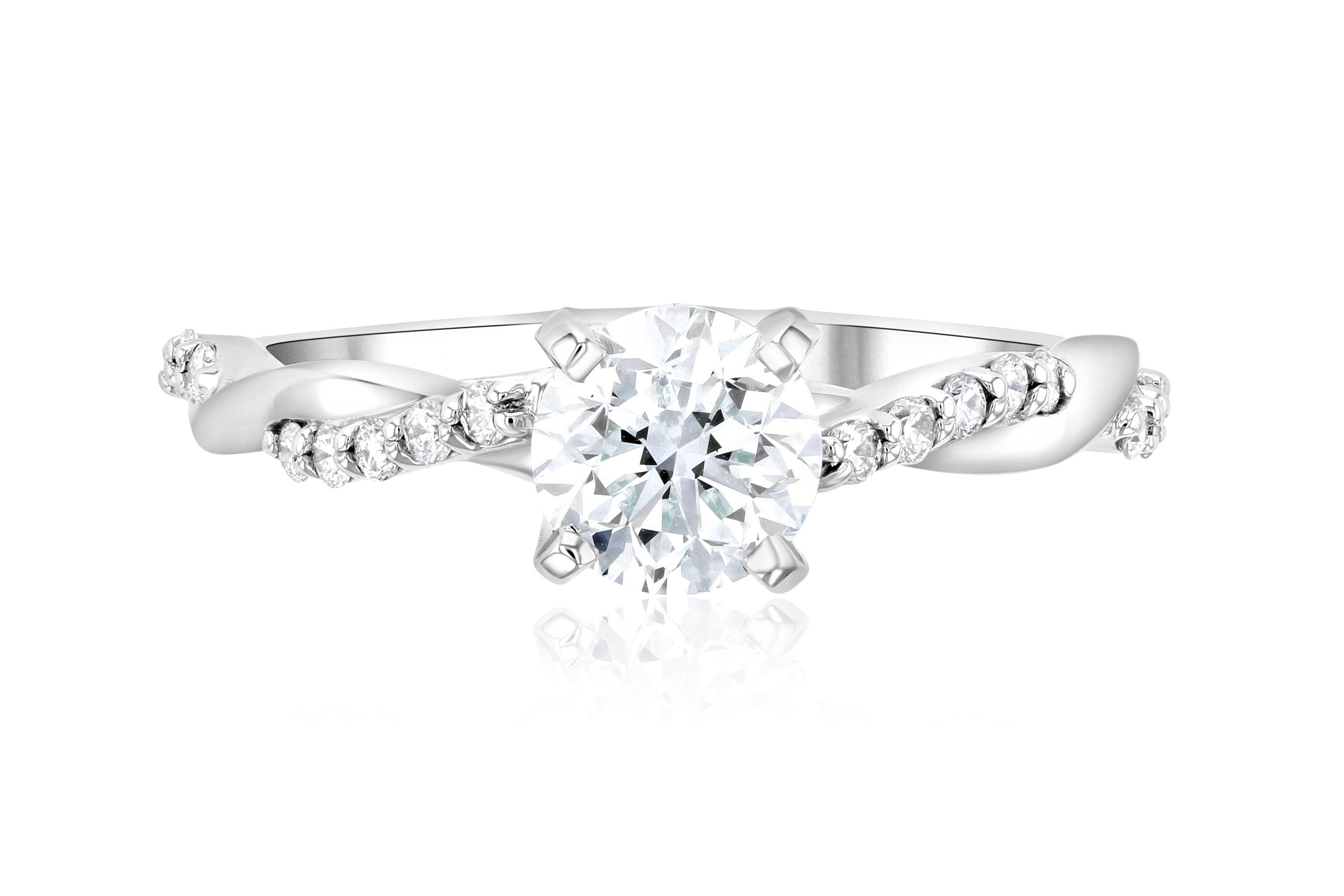 Infinity Diamond Solitaire Engagement Ring in 14k White Gold - Iris + Mill