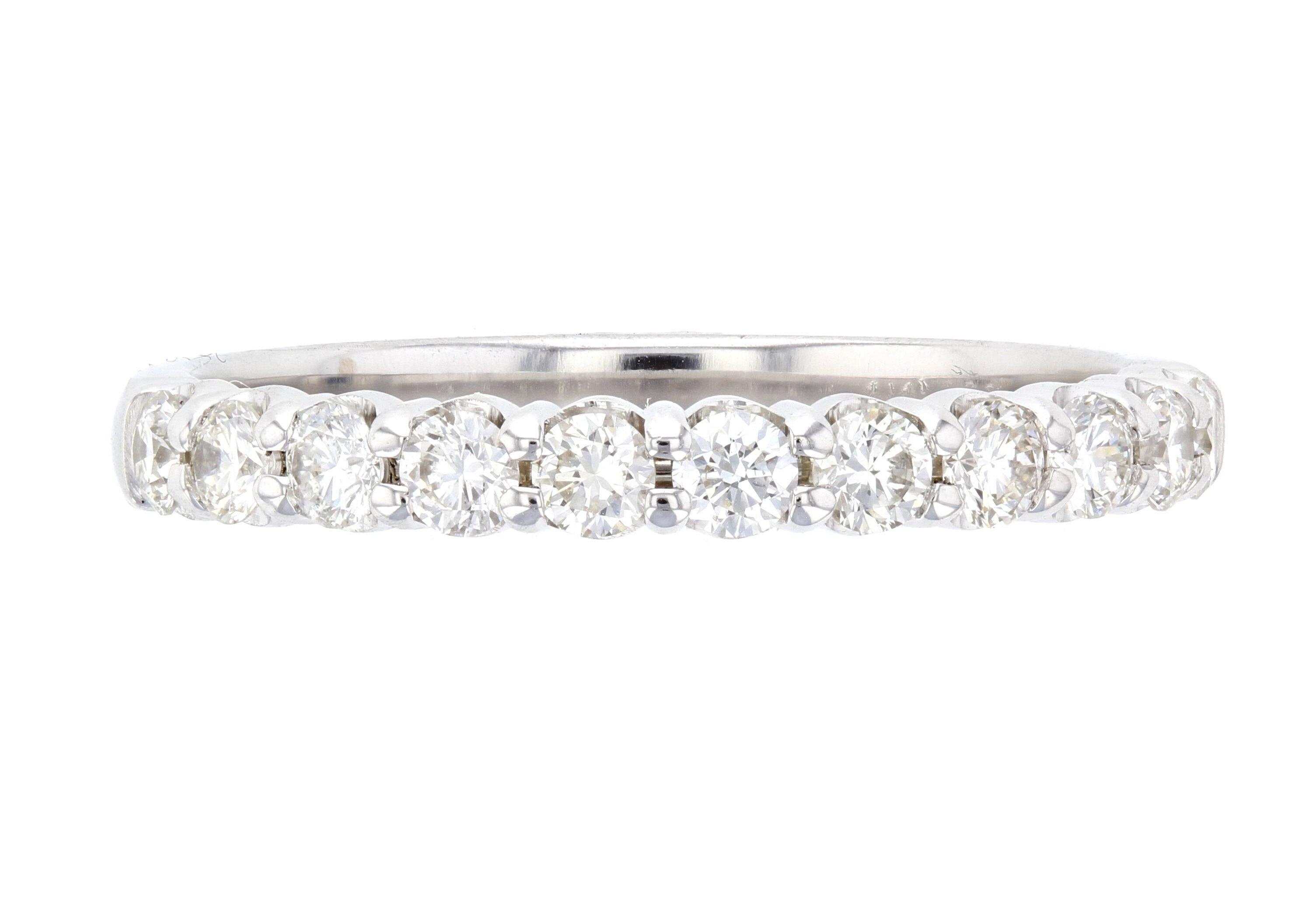 Elegant diamond eternity band in 14K white gold, timeless fine jewelry for everyday wear