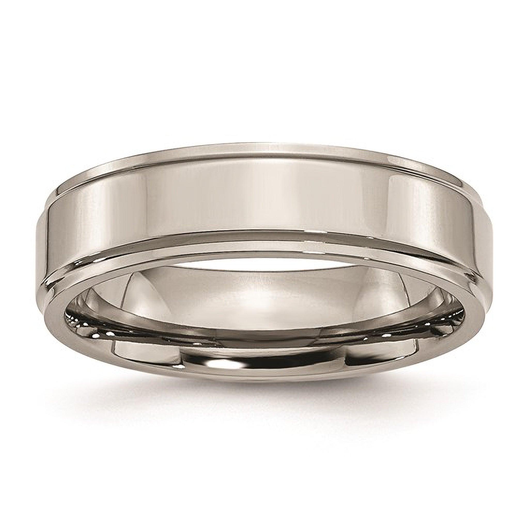 Men's tungsten wedding band with brushed center and polished edges, timeless design for everyday wear