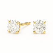 Round Natural Diamond Stud Earrings