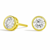 Lab Grown Round Diamond Bezel Stud Earrings