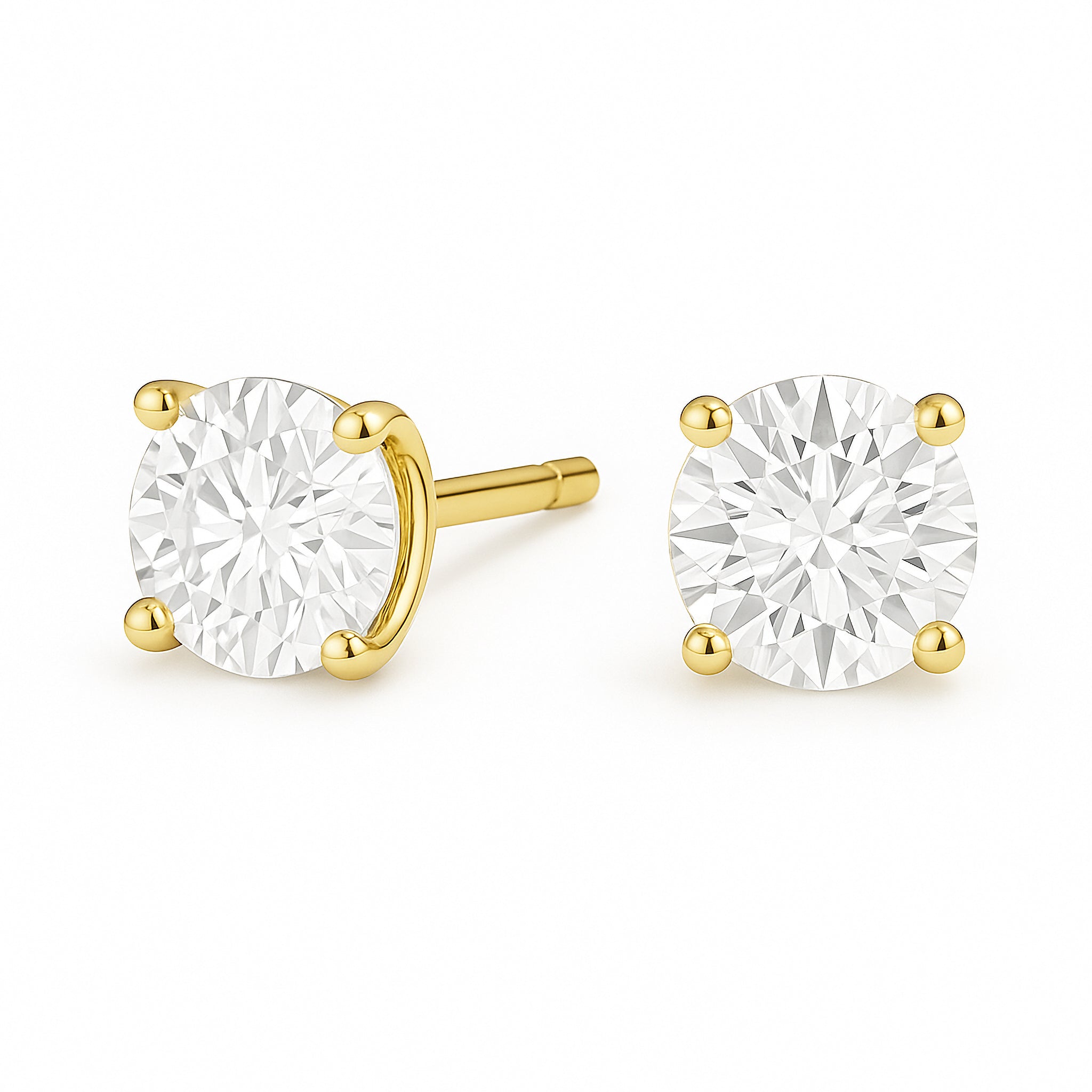Lab Grown Round Diamond Stud Earrings