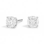 Round Natural Diamond Stud Earrings
