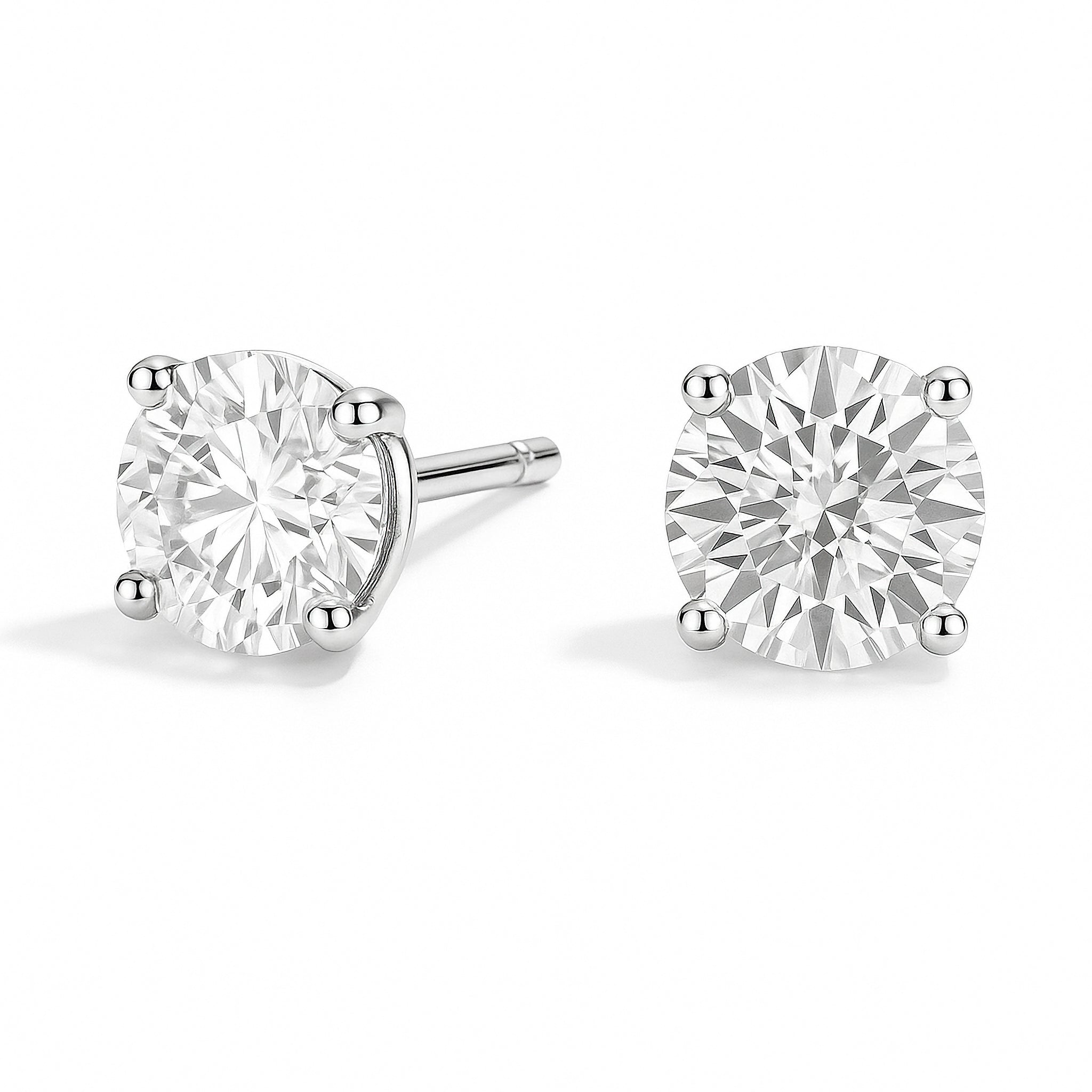 Lab Grown Round Diamond Stud Earrings