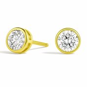 Lab Grown Round Diamond Bezel Stud Earrings