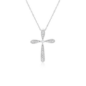 Diamond Milgrain Cross Necklace