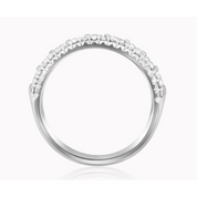 Three-Row Diamond Ring in 14K Gold