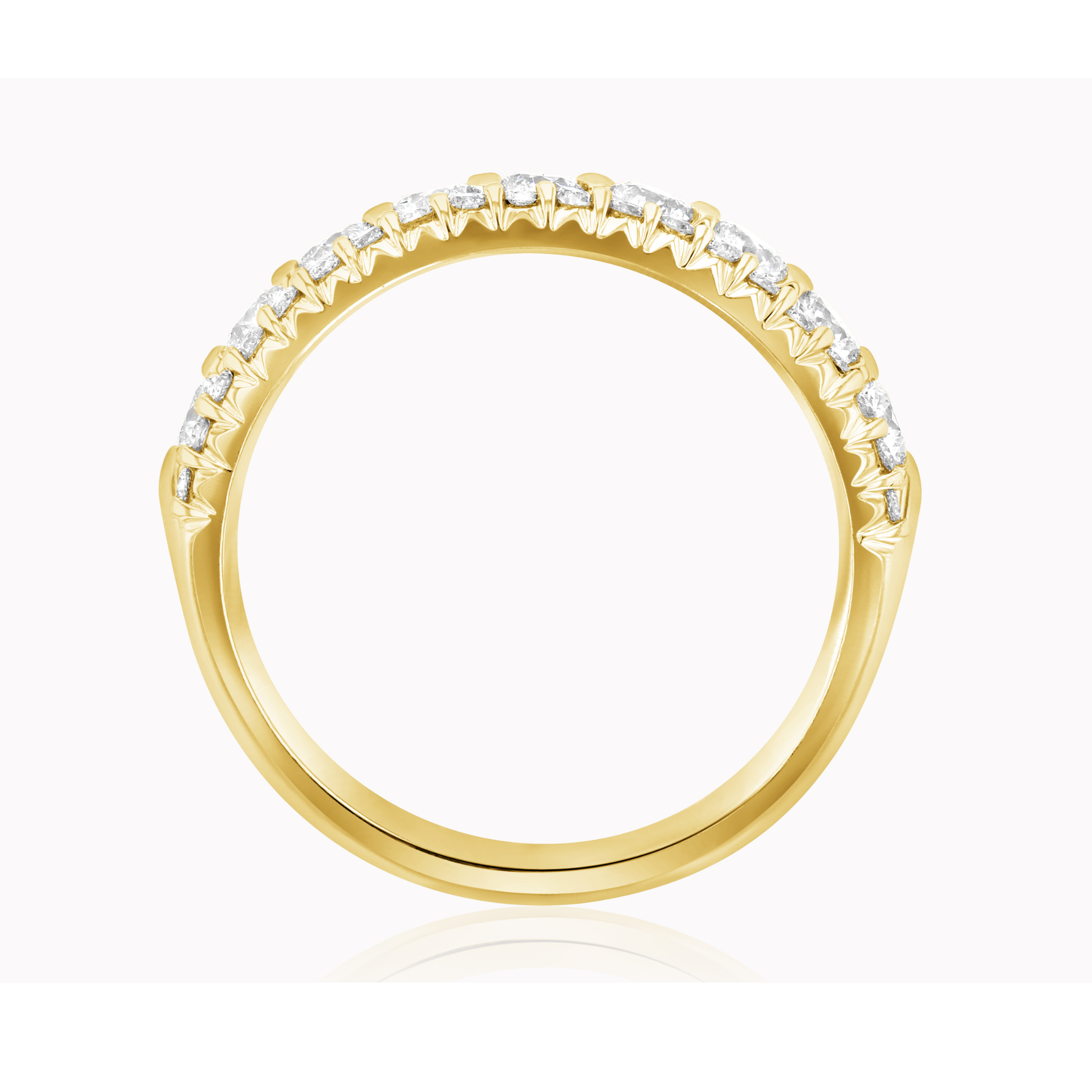 Three-Row Diamond Ring in 14K Gold