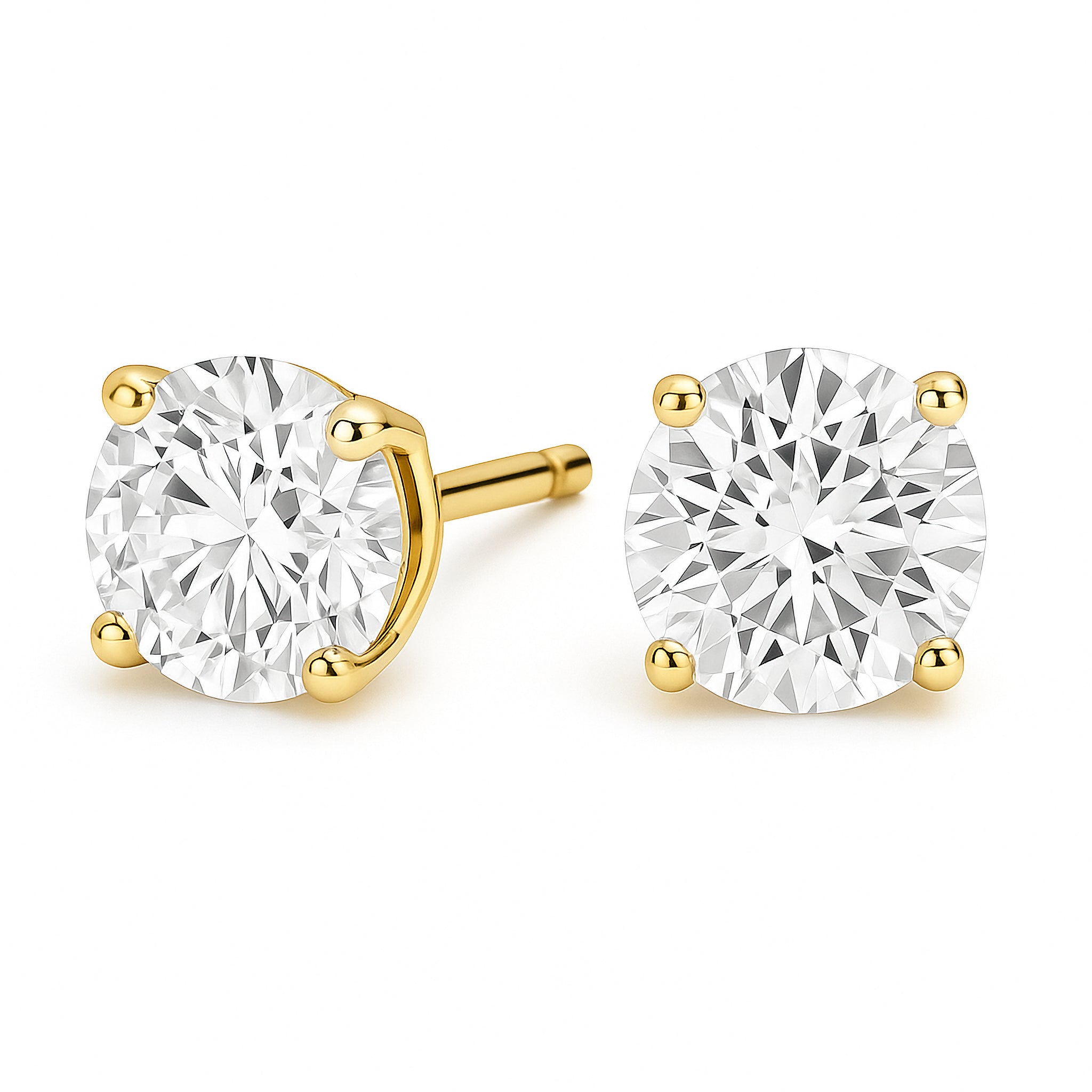 Lab Grown Round Diamond Stud Earrings