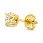 Round Natural Diamond Stud Earrings