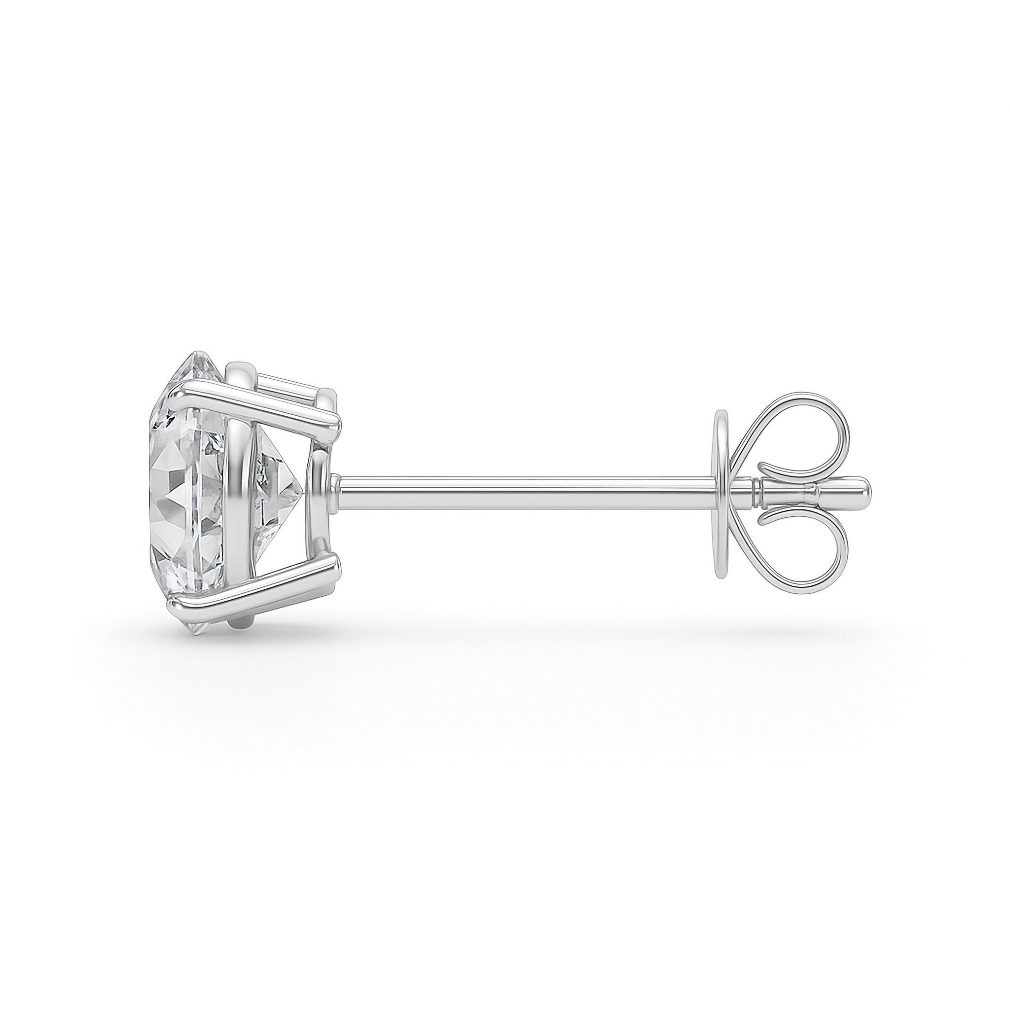 Lab Grown Round Diamond Stud Earrings