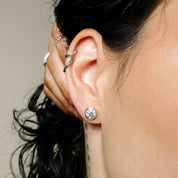 Lab Grown Round Diamond Bezel Stud Earrings