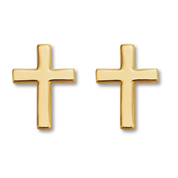 Gold Cross Stud Earrings (7.5mm)