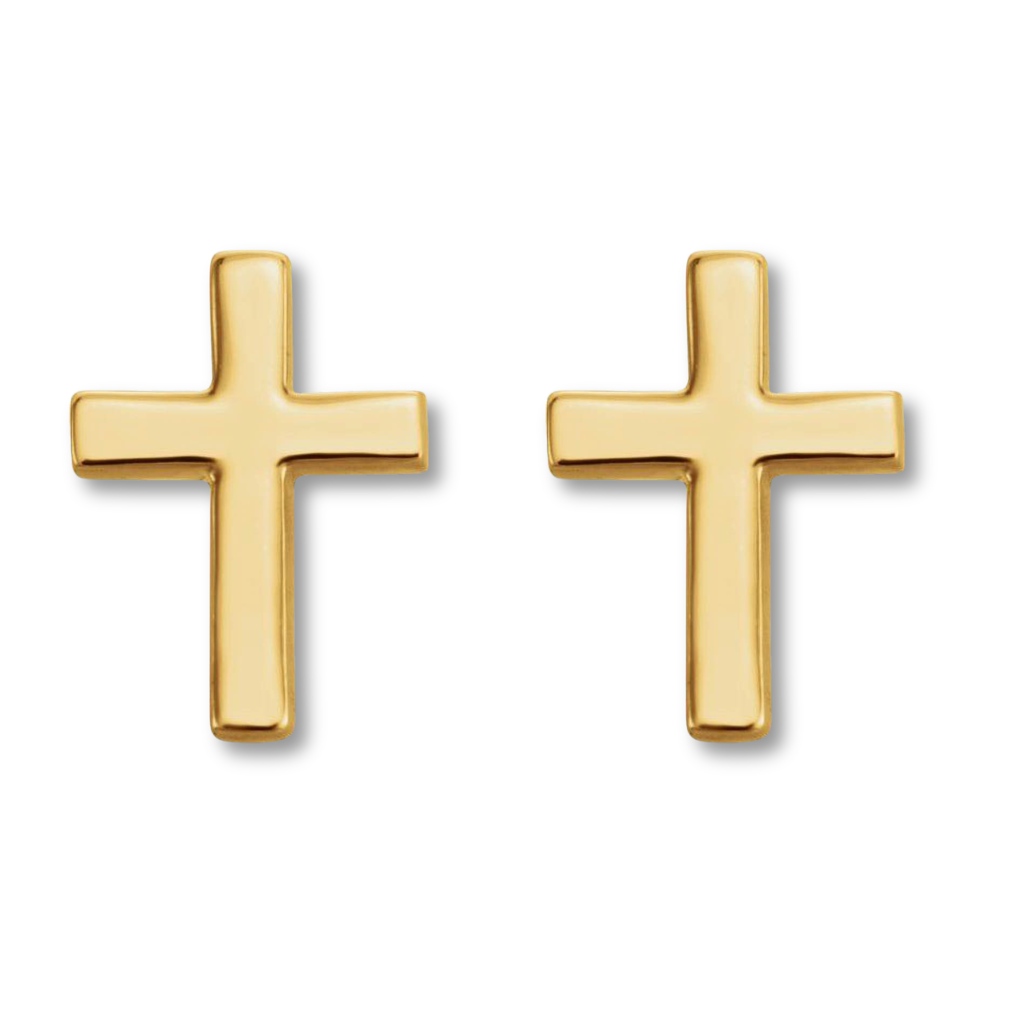 Gold Cross Stud Earrings (7.5mm)