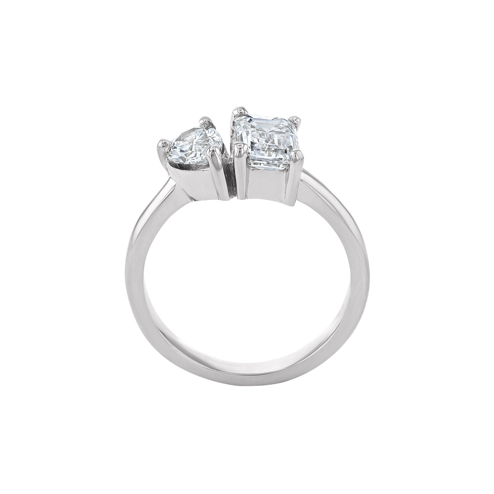 Toi Et Moi Emerald and Pear Diamond Ring
