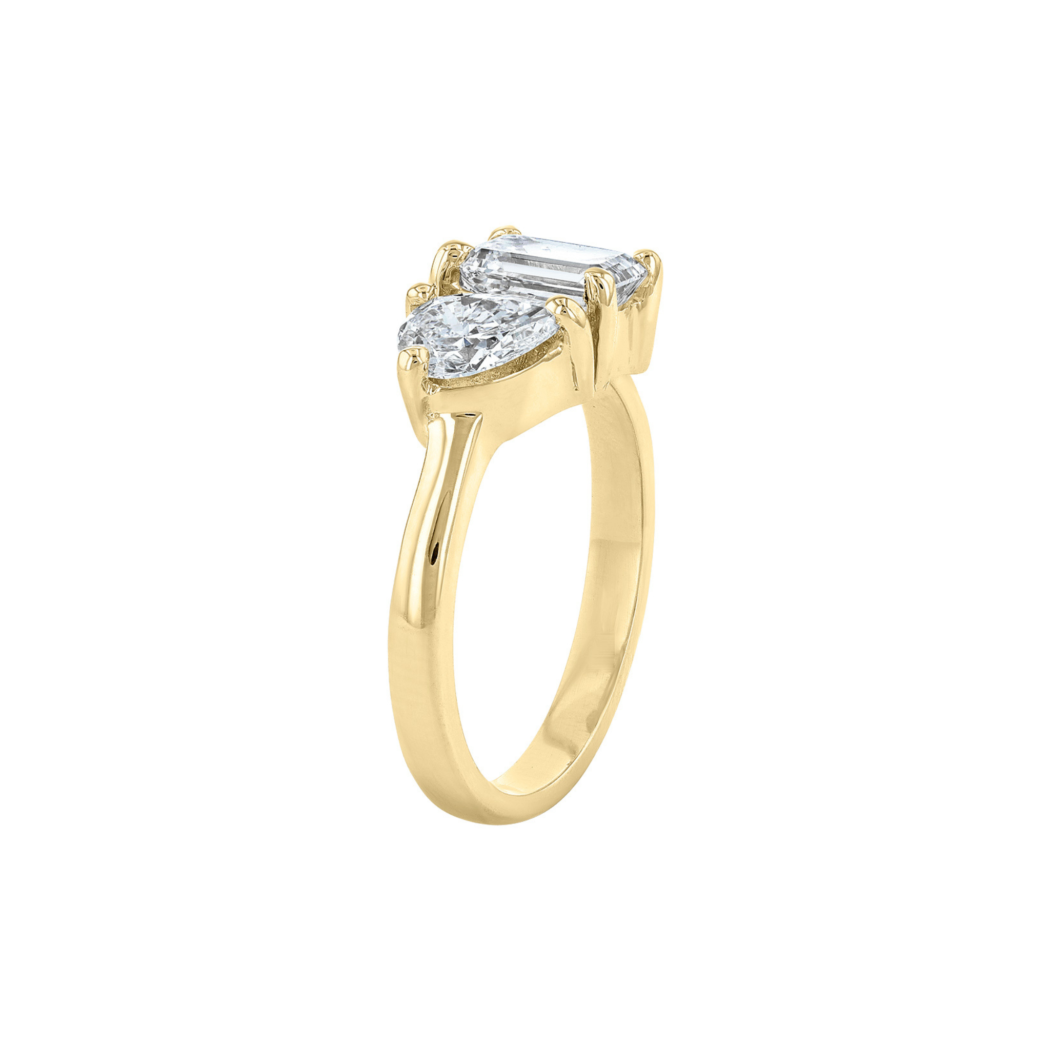 Toi Et Moi Emerald and Pear Diamond Ring