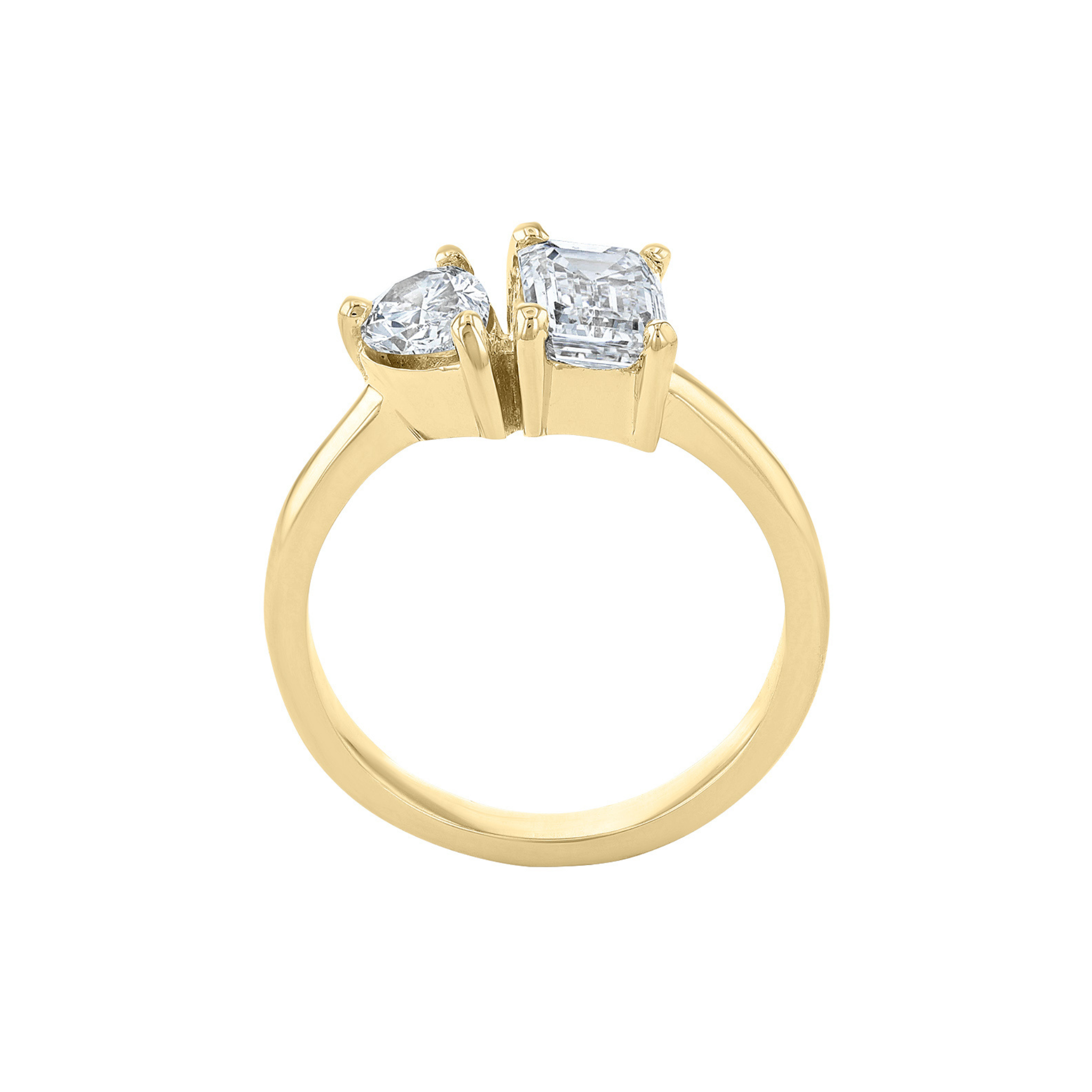 Toi Et Moi Emerald and Pear Diamond Ring