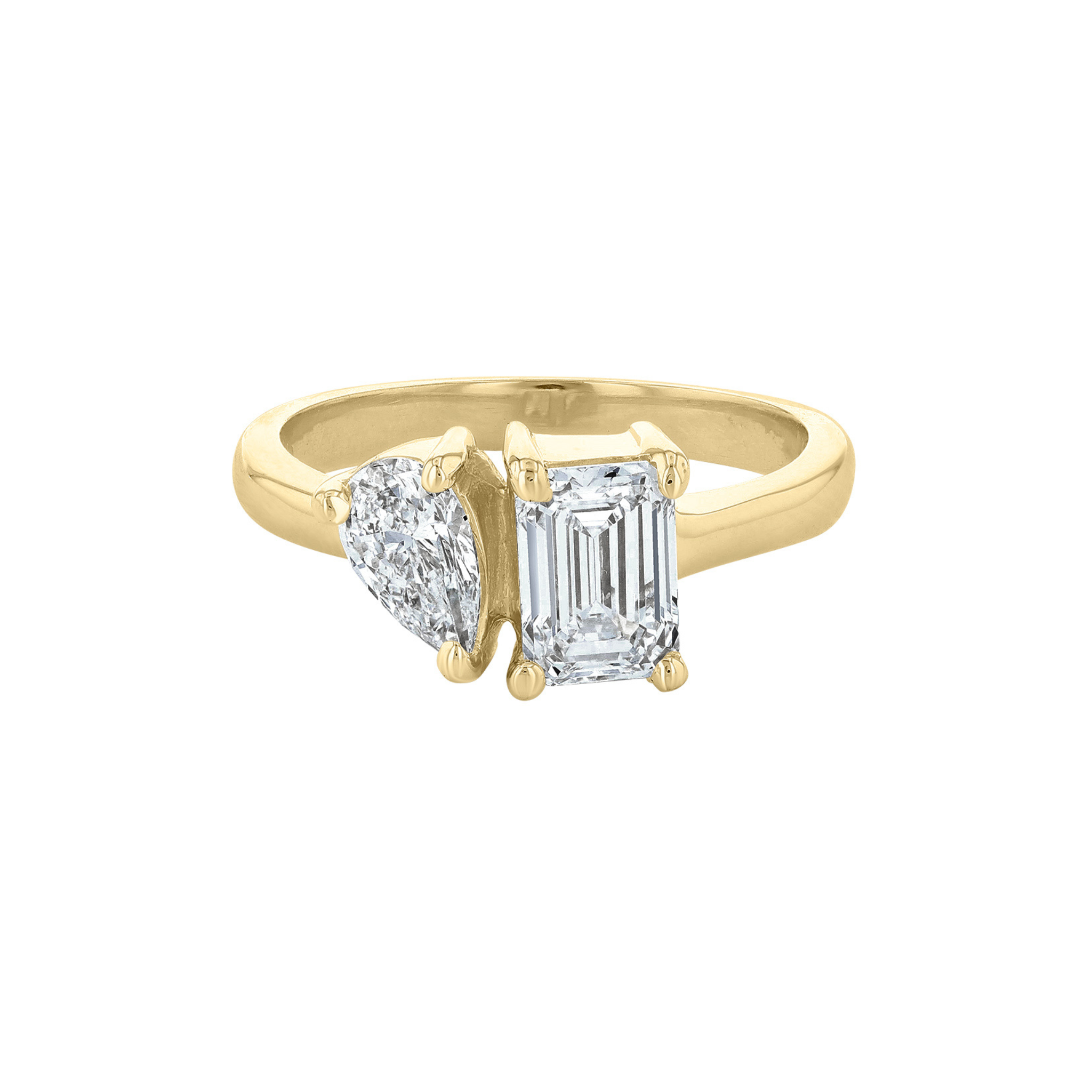 Toi Et Moi Emerald and Pear Diamond Ring