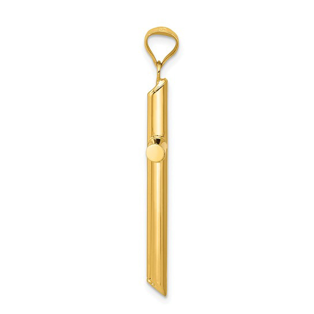 Round Tube Cross Necklace in 14K Yellow Gold