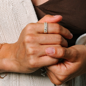 Three-Row Diamond Ring in 14K Gold
