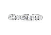 French Pavè Set Round Diamond Wedding Ring in 14k White Gold (0.50 ct. tw.)