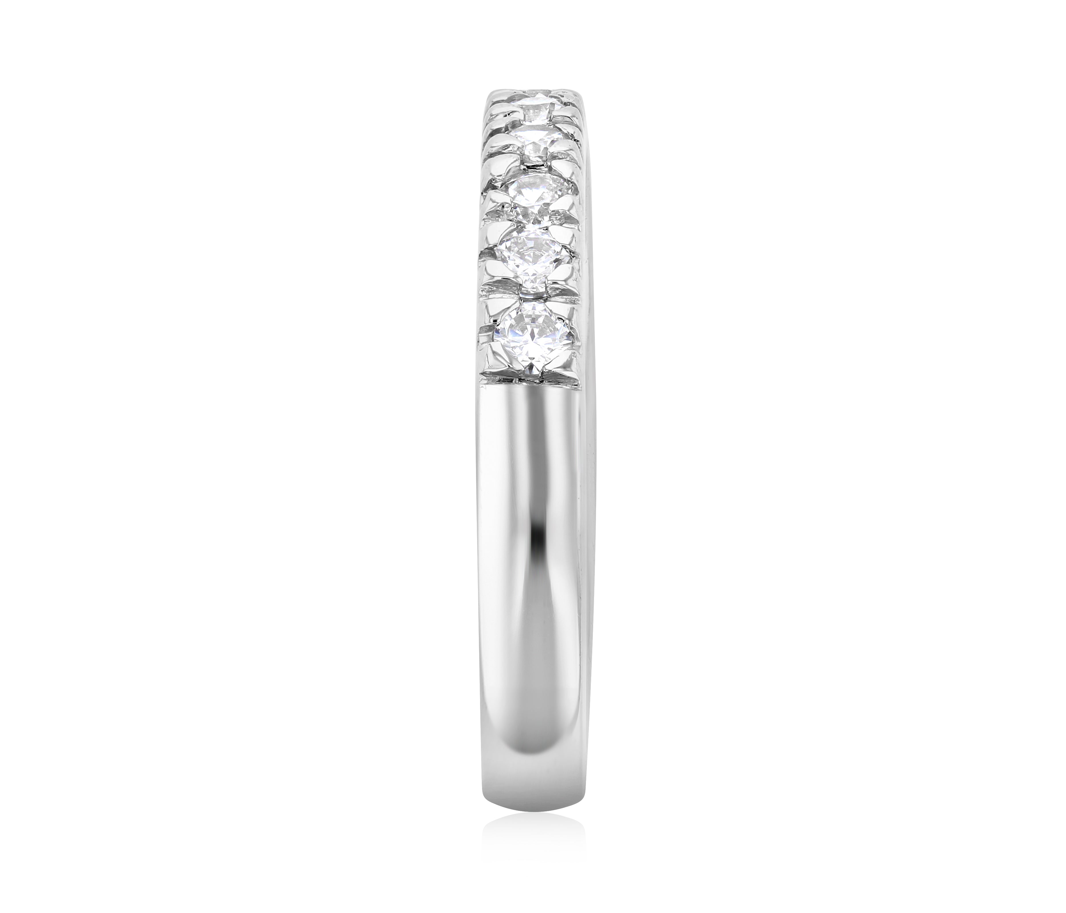 French Pavè Set Round Diamond Wedding Ring in 14k White Gold (0.50 ct. tw.)