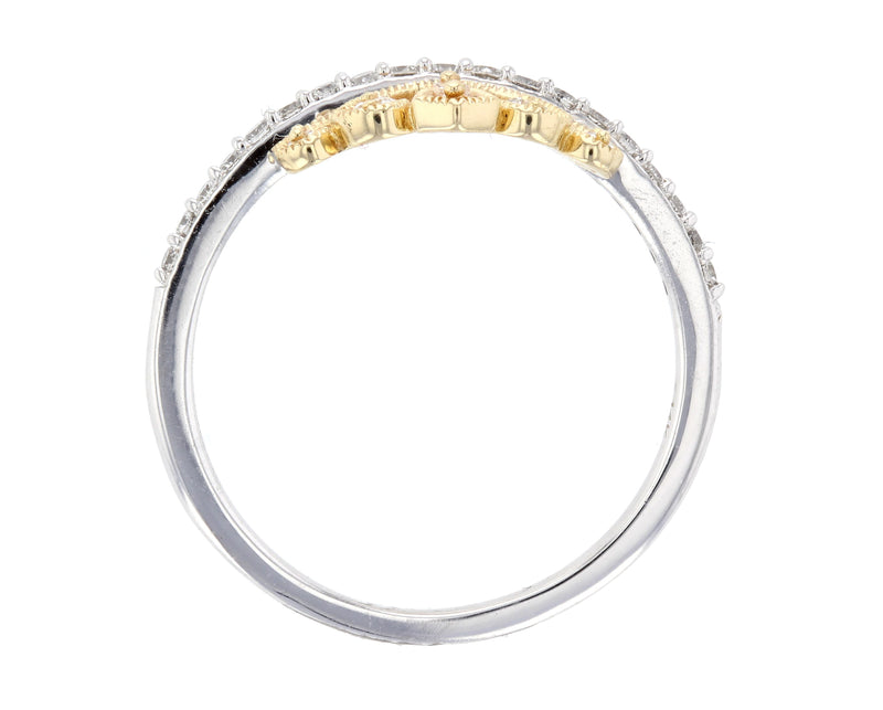 Baguette Diamond Crown Ring 14k Two-tone Gold