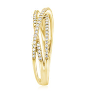 Winding Diamond Twist Ring in 14k Yellow Gold