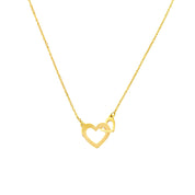 Mini Interlocking Gold Hearts Necklace