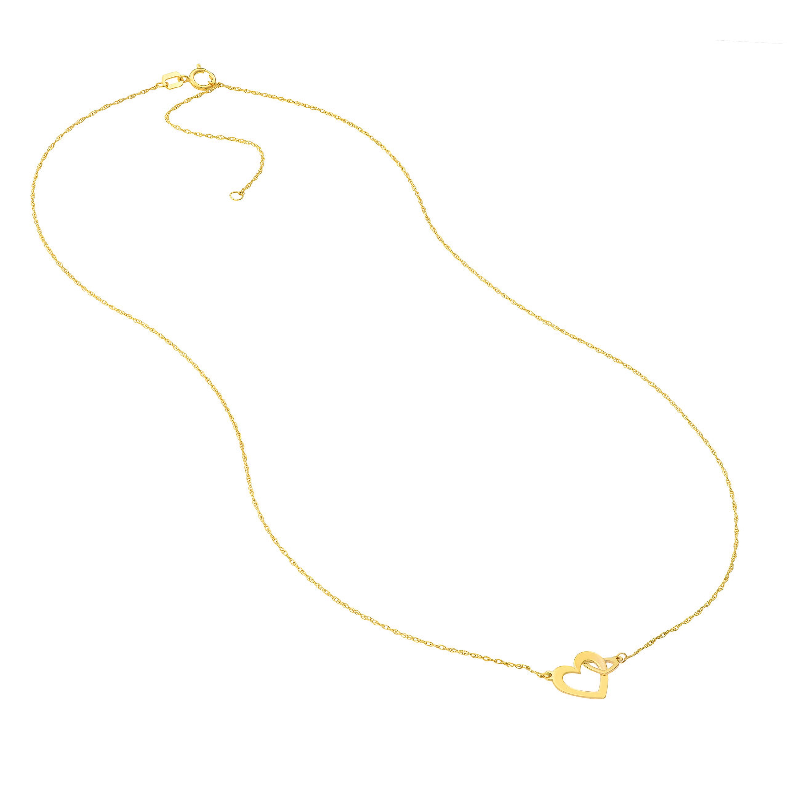 Mini Interlocking Gold Hearts Necklace
