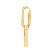 Pinched Oval Link Dangle Earrings in 14K Yellow Gold