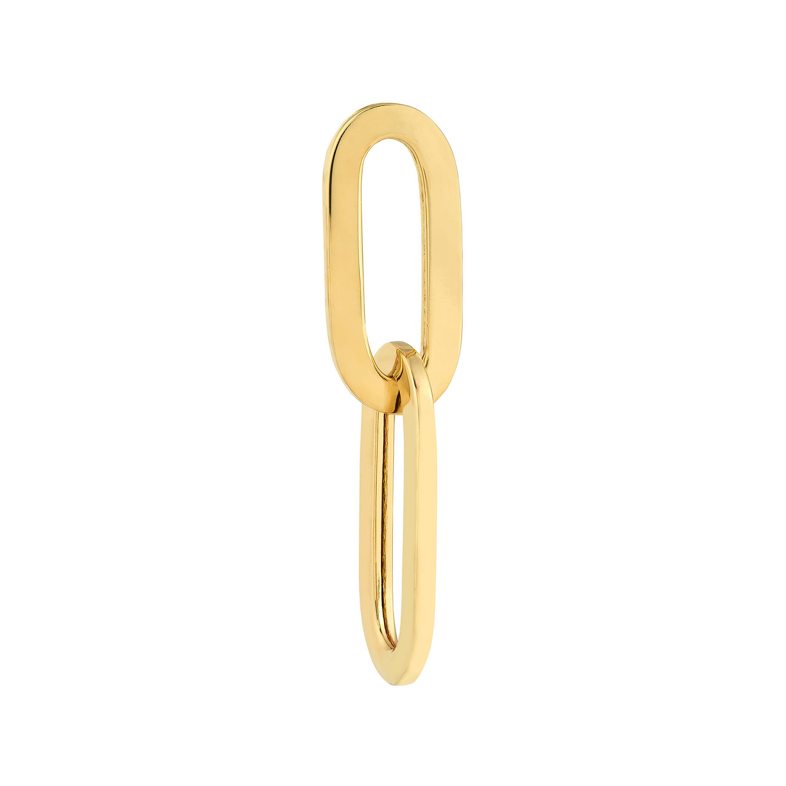 Flat Oval Link Dangle Earrings