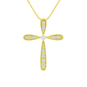 Diamond Milgrain Cross Necklace