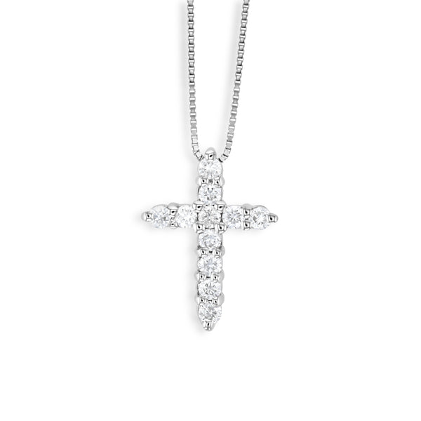 Petite Diamond Cross Pendant Necklace