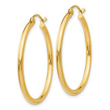Thin Hoop Earrings (2mm) in 14k Yellow Gold