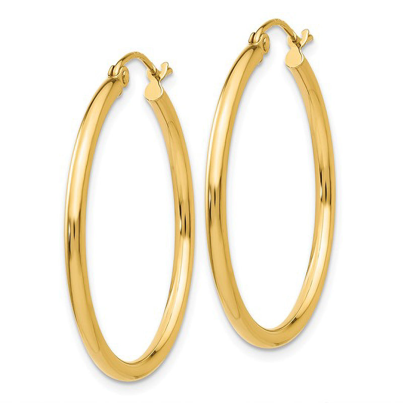 Thin Hoop Earrings (2mm) in 14k Yellow Gold