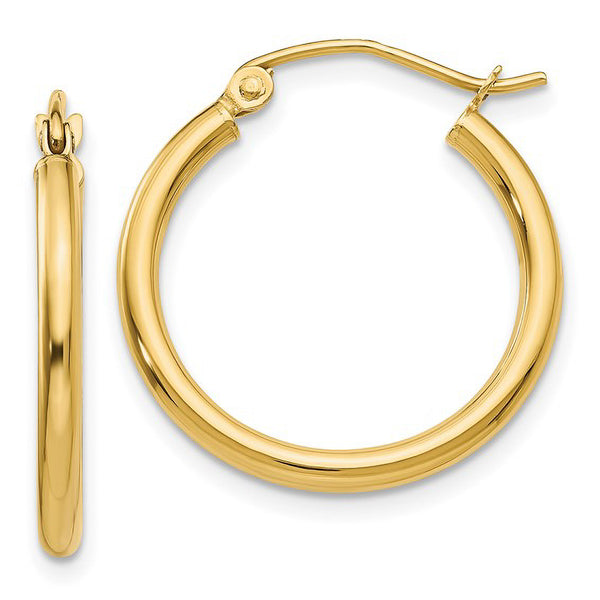 Thin Hoop Earrings (2mm) in 14K Yellow Gold
