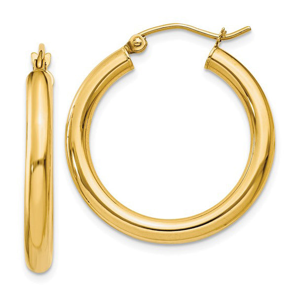Medium Hoop Earrings (3mm) in 14K Yellow Gold