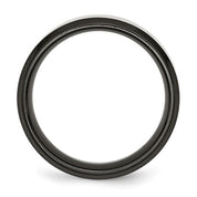 Black and Grey Brushed Titanium 8mm Men's Wedding Band Comfort Fit