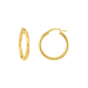 Medium Tube Gold Hoop Earrings (3mm)