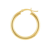 Medium Tube Gold Hoop Earrings (3mm)