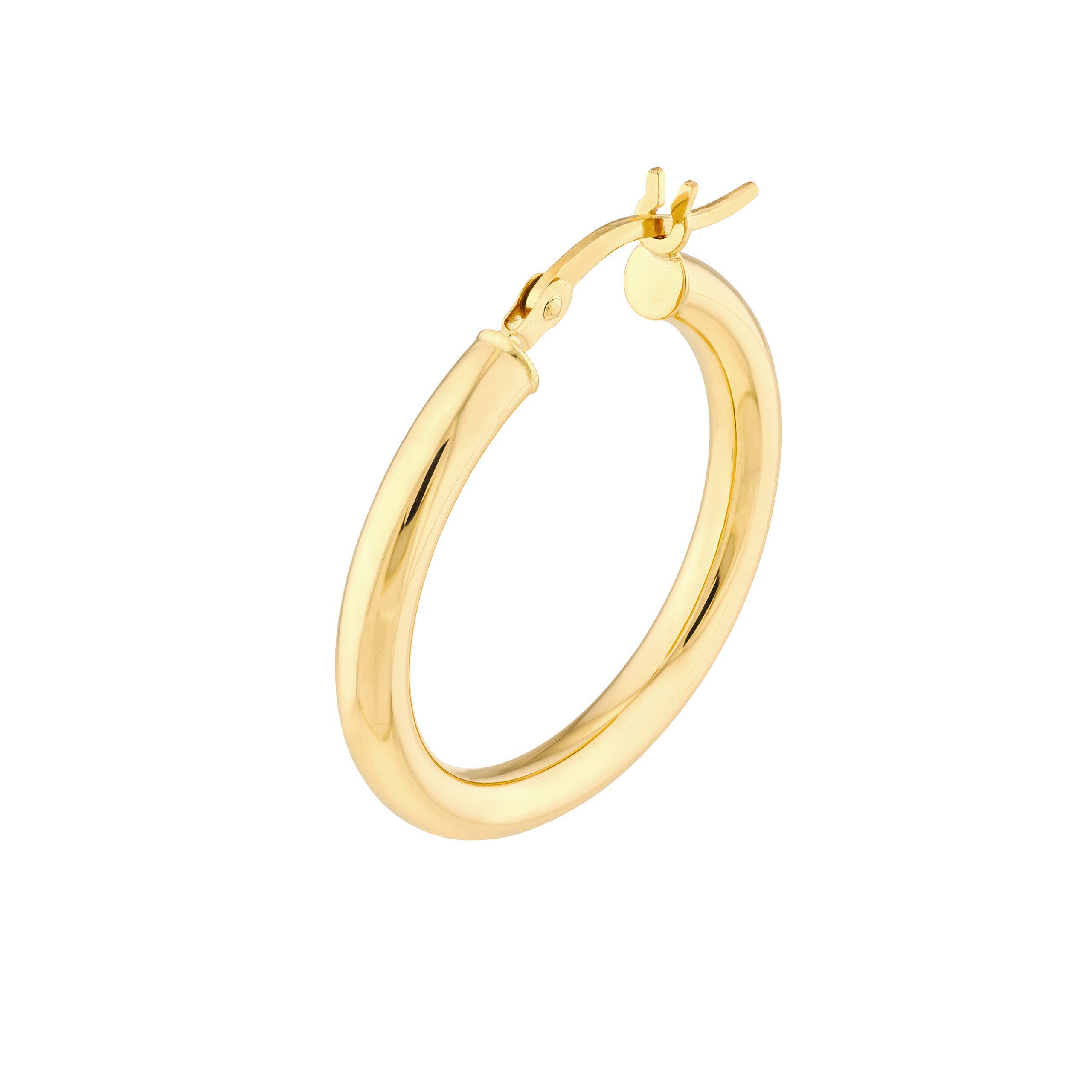 Medium Tube Gold Hoop Earrings (3mm)