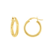 Medium Tube Gold Hoop Earrings (3mm)