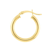 Medium Tube Gold Hoop Earrings (3mm)