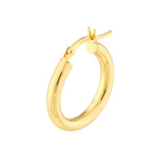 Medium Tube Gold Hoop Earrings (3mm)